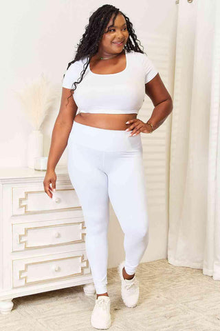 Double Take Wide Waistband Sports Leggings - 1985 the VAULT Boutique