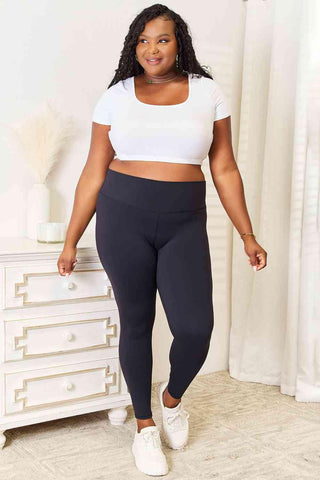 Double Take Wide Waistband Sports Leggings - 1985 the VAULT Boutique