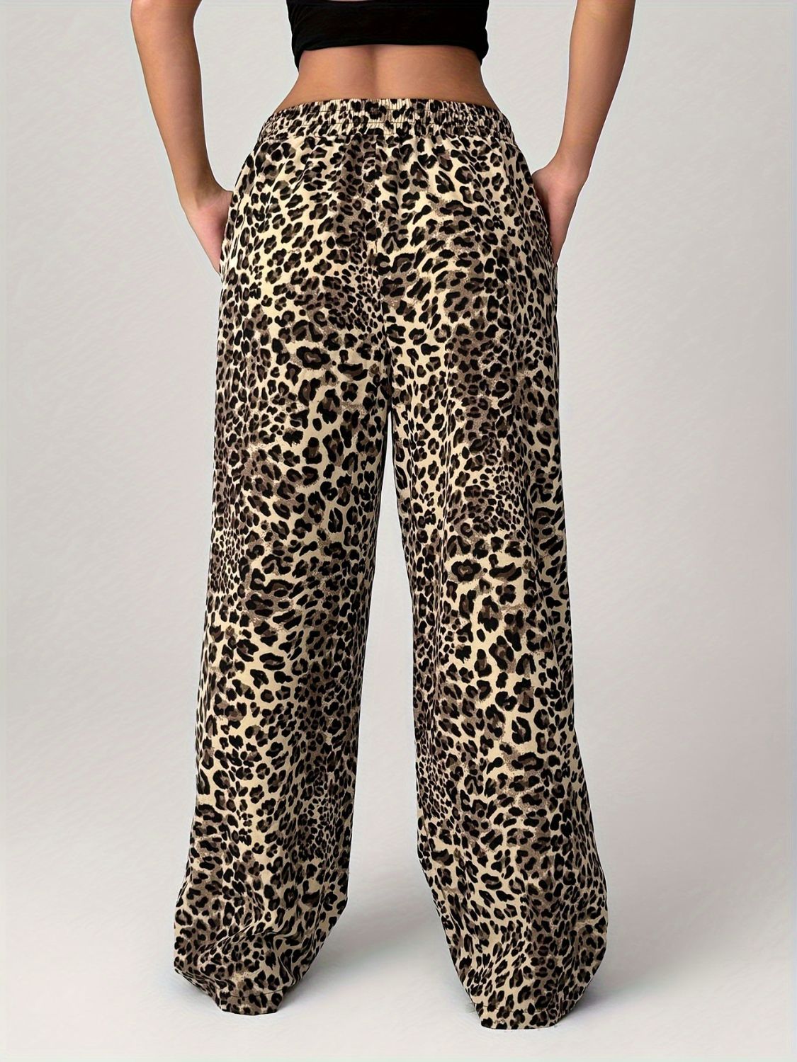 Leopard Wide Leg Pants with Pockets - 1985 the VAULT Boutique