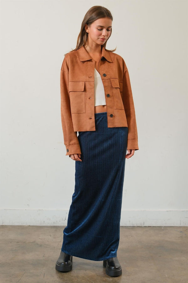 HYFVE Suede Button Down Cropped Jacket - 1985 the VAULT Boutique