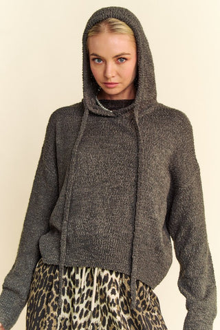 Davi & Dani Drop Shoulder Long Sleeve Hooded Sweater - 1985 the VAULT Boutique