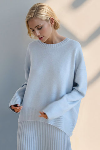 Basic Bae Round Neck Dropped Shoulder Sweater - 1985 the VAULT Boutique