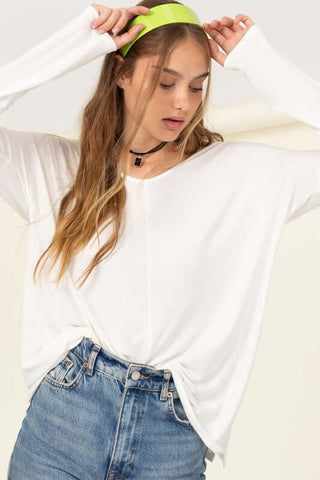 Effortless Endeavor Oversized Long Sleeve Top - 1985 the VAULT Boutique