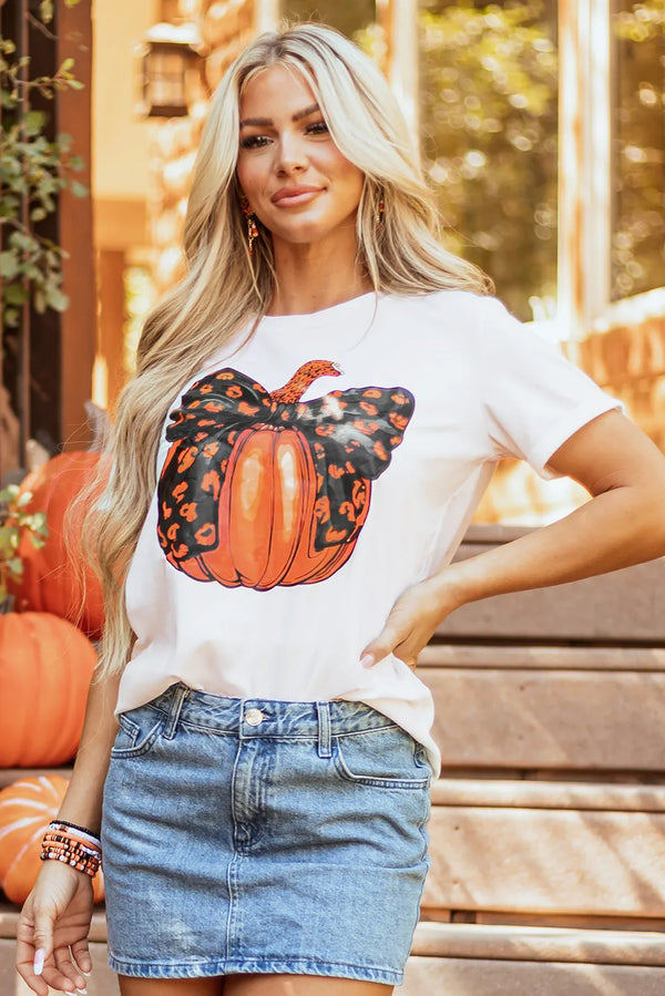 Pumpkin Round Neck Short Sleeve T-Shirt - 1985 the VAULT Boutique