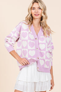 Mittoshop Checkered Heart Button Down Cardigan - 1985 the VAULT Boutique