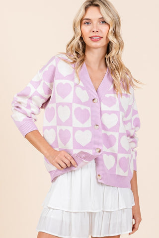 Mittoshop Checkered Heart Button Down Cardigan - 1985 the VAULT Boutique