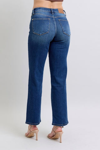 Judy Blue Full Size Side Seam Detail Straight Jeans with Pockets - 1985 the VAULT Boutique