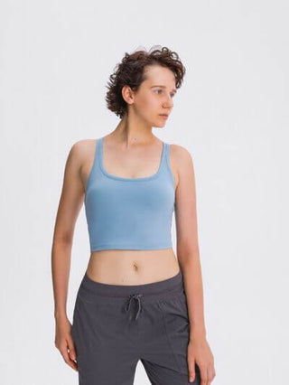 Millennia Scoop Neck Active Tank with Detachable Chest Pads - 1985 the VAULT Boutique