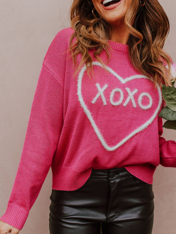 XOXO Round Neck Drop Shoulder Sweater - 1985 the VAULT Boutique