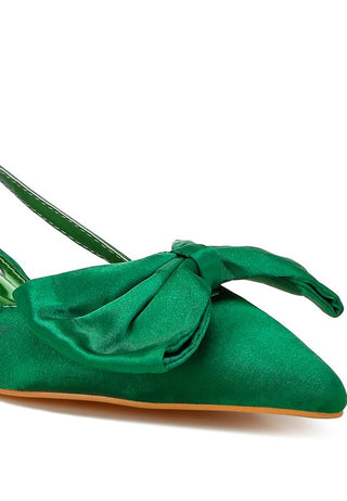 Okshak Satin Bow Slingback Sandals - 1985 the VAULT Boutique