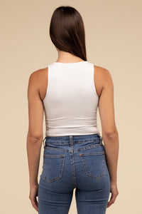 Basic Boat Neck Sleeveless Padded Bodysuit - 1985 the VAULT Boutique