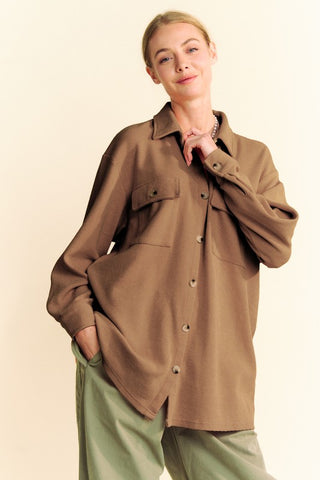 Davi & Dani Waffle-Knit Button Down Shirt - 1985 the VAULT Boutique