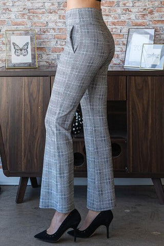 Heimish Full Size Plaid Flare Pants with Wide Waist Band Plus Size - 1985 the VAULT Boutique