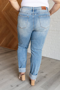 Aiden High Rise Patch Pocket Distressed Boyfriend Jeans - Happily Ever Atchison Shop Co.