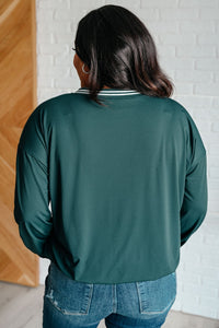 All Out Comfort V - Neck Pullover in Midnight Green - Happily Ever Atchison Shop Co.