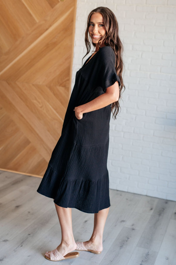 Always Learning Dolman Sleeve Dress in Black - Happily Ever Atchison Shop Co.