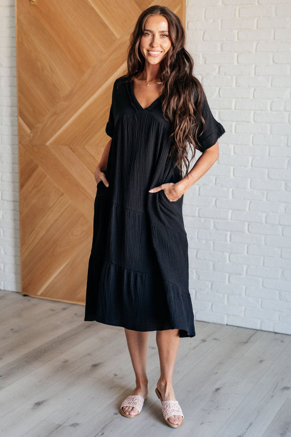 Always Learning Dolman Sleeve Dress in Black - Happily Ever Atchison Shop Co.