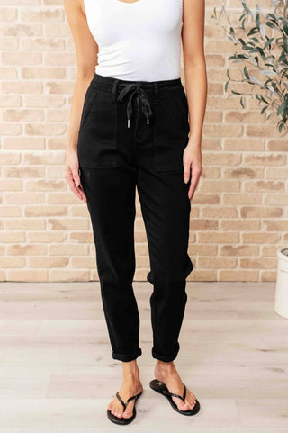 Carmen Double Cuff Joggers in Black - 1985 the VAULT Boutique