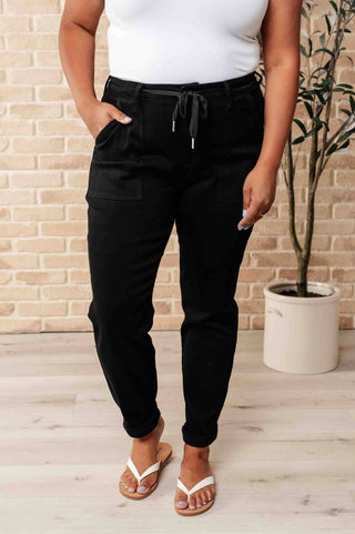 Carmen Double Cuff Joggers in Black - 1985 the VAULT Boutique