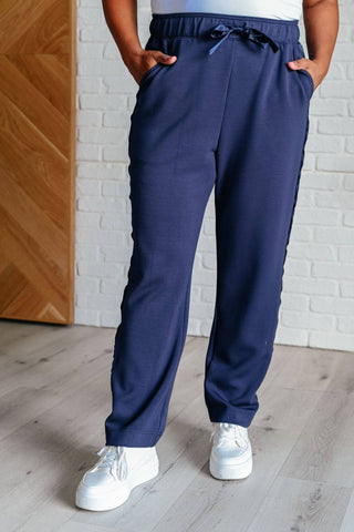 Lysa Satin Stripe Lounge Pants in Smoky Navy - 1985 the VAULT Boutique