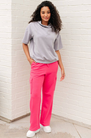 Run, Don't Walk Cargo Sweatpants in Flamingo Pink - 1985 the VAULT Boutique