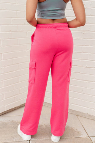 Run, Don't Walk Cargo Sweatpants in Flamingo Pink - 1985 the VAULT Boutique