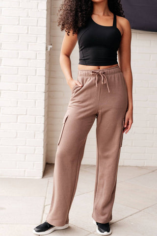 Run, Don't Walk Cargo Sweatpants in Smokey Brown - 1985 the VAULT Boutique