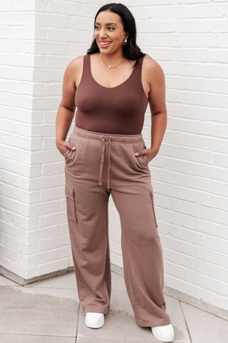 Run, Don't Walk Cargo Sweatpants in Smokey Brown - 1985 the VAULT Boutique