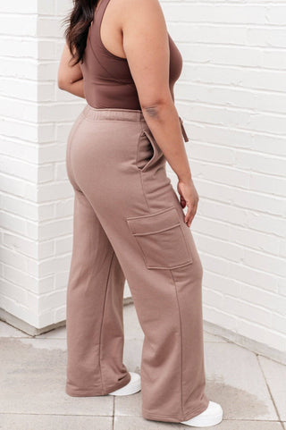 Run, Don't Walk Cargo Sweatpants in Smokey Brown - 1985 the VAULT Boutique