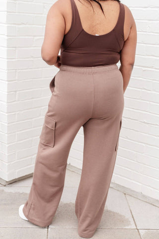 Run, Don't Walk Cargo Sweatpants in Smokey Brown - 1985 the VAULT Boutique