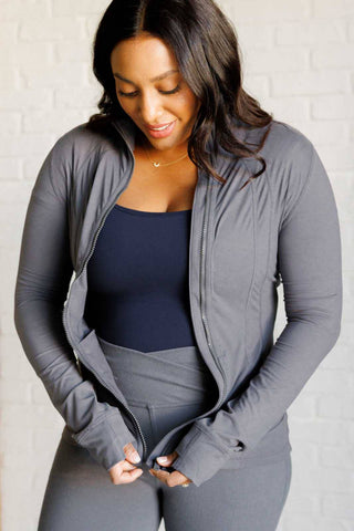 Staying Swift Activewear Jacket in Titanium - 1985 the VAULT Boutique