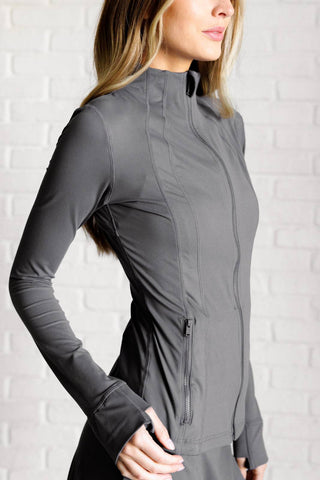 Staying Swift Activewear Jacket in Titanium - 1985 the VAULT Boutique