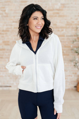 Sun or Shade Zip Up Jacket in Off White - 1985 the VAULT Boutique