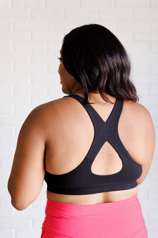 Working Out My Ego Cross Back Sports Bra in Black - 1985 the VAULT Boutique