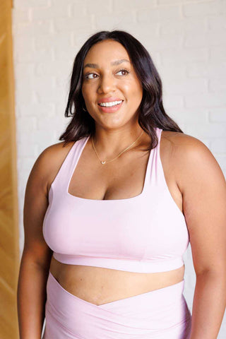 Working Out My Ego Cross Back Sports Bra in Mauve Peony - 1985 the VAULT Boutique