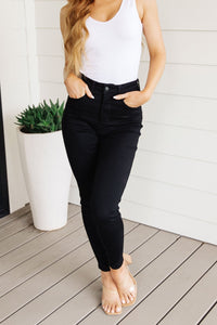 Audrey High Rise Control Top Classic Skinny Jeans in Black - Happily Ever Atchison Shop Co.