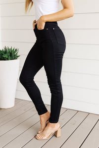 Audrey High Rise Control Top Classic Skinny Jeans in Black - Happily Ever Atchison Shop Co.