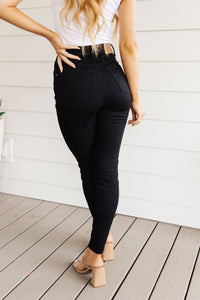 Audrey High Rise Control Top Classic Skinny Jeans in Black - Happily Ever Atchison Shop Co.