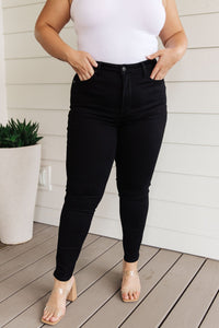 Audrey High Rise Control Top Classic Skinny Jeans in Black - Happily Ever Atchison Shop Co.