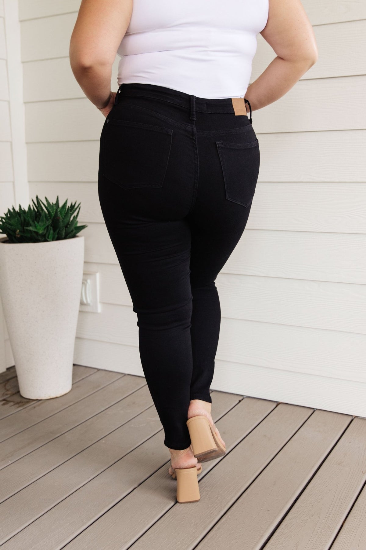 Audrey High Rise Control Top Classic Skinny Jeans in Black - Happily Ever Atchison Shop Co.