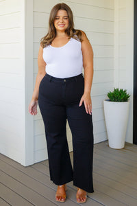 August High Rise Wide Leg Crop Jeans in Black - Happily Ever Atchison Shop Co.