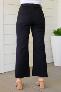 August High Rise Wide Leg Crop Jeans in Black - Happily Ever Atchison Shop Co.