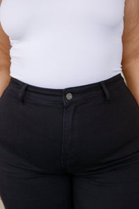 August High Rise Wide Leg Crop Jeans in Black - Happily Ever Atchison Shop Co.