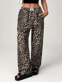 Leopard Wide Leg Pants with Pockets - 1985 the VAULT Boutique