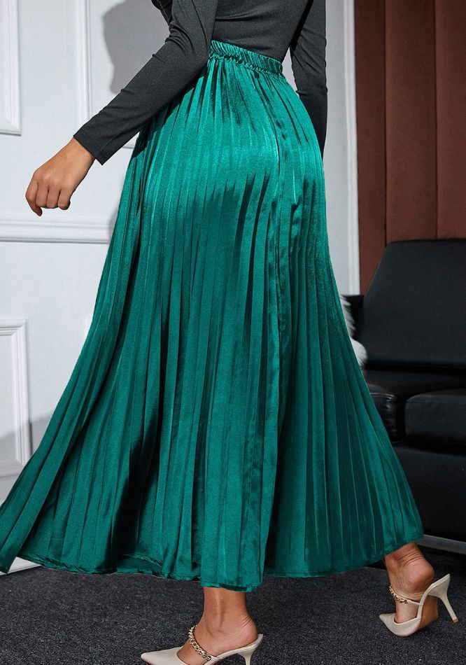 Elastic Waist Pleated Midi Skirt - 1985 the VAULT Boutique