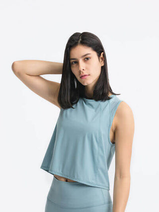 Millennia Round Neck Cropped Active Tank - 1985 the VAULT Boutique