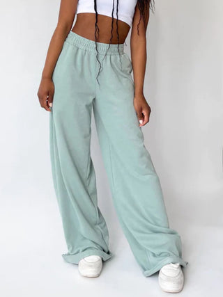 Elastic Waist Wide Leg Pants - 1985 the VAULT Boutique