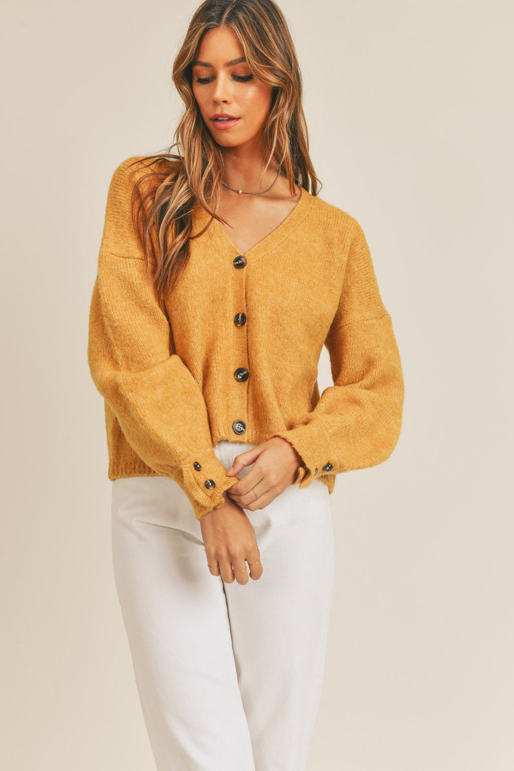 MABLE Long Sleeve Button Down Sweater Cardigan - 1985 THE VAULT