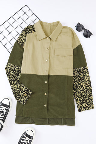 High-Low Leopard Snap Down Shacket - 1985 the VAULT Boutique