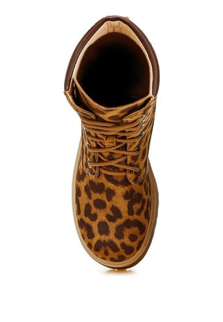 Ujola High Ankle Leopard Print Suede Boots - 1985 the VAULT Boutique